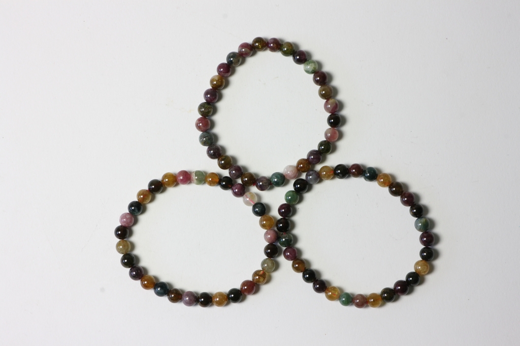 Turmalin multi-color Kugelarmband 6 mm