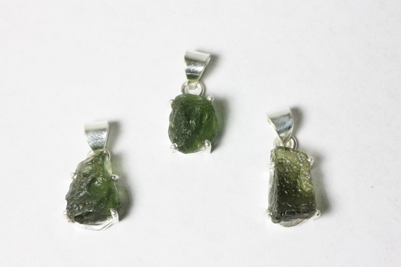 Moldavite Anhänger 925erSilber 2,2-2,3gr. p.Stck.
