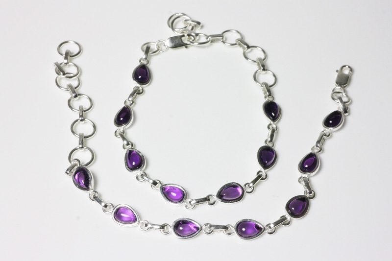 Amethyst Armband Cab. 925erSilber