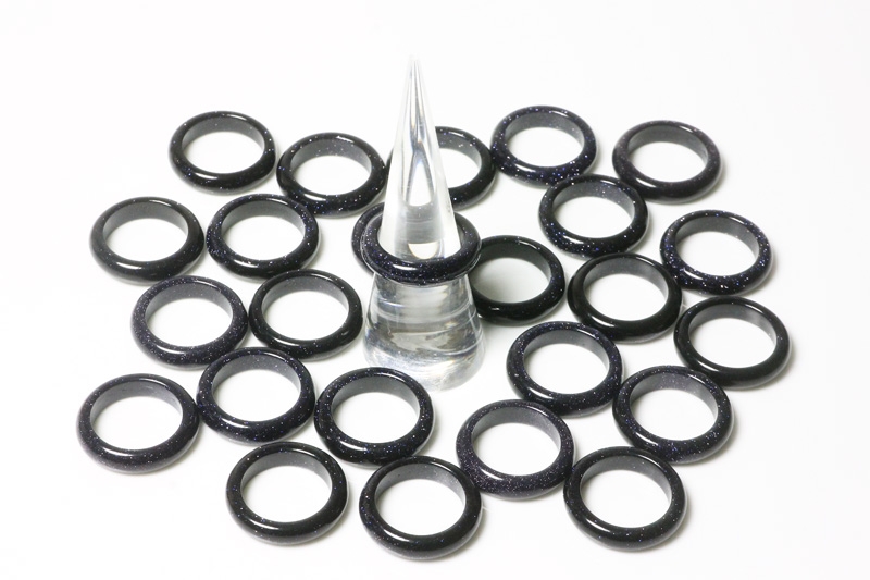 10erSet Blaufluß synth. Ringe ca.5-5,5mm
