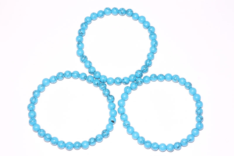 Turquoise rec. Ball Bracelet 6 mm