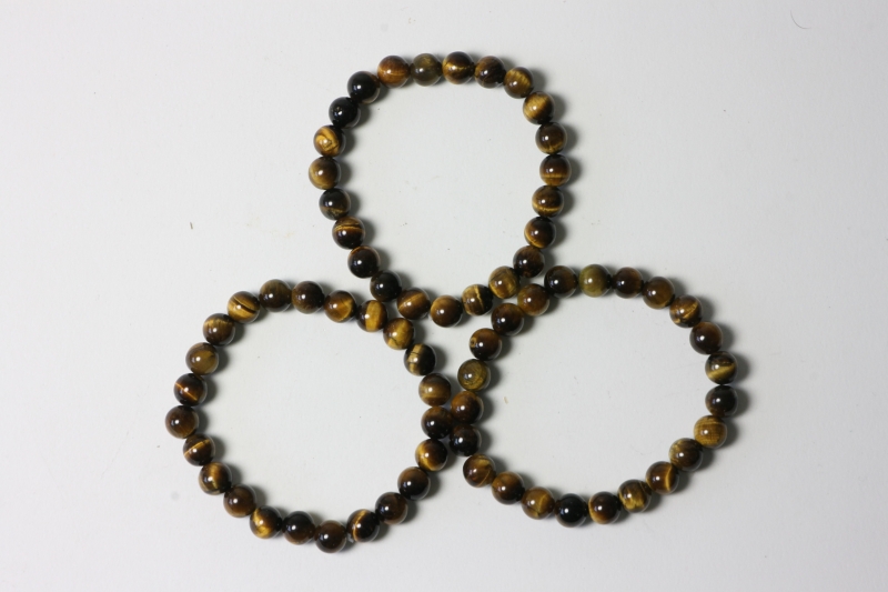 Tiger Eye gold Ball Bracelet 8 mm