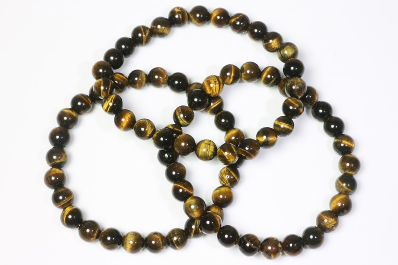 Set of 5pcs. Tigereye bead bracelet approx.8mm/20,5cm