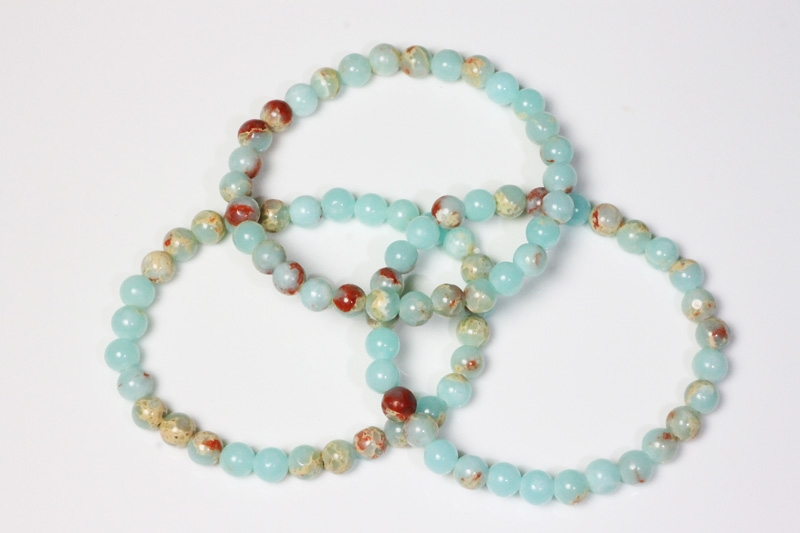 Shoushan seal stone bead bracelet 6mm