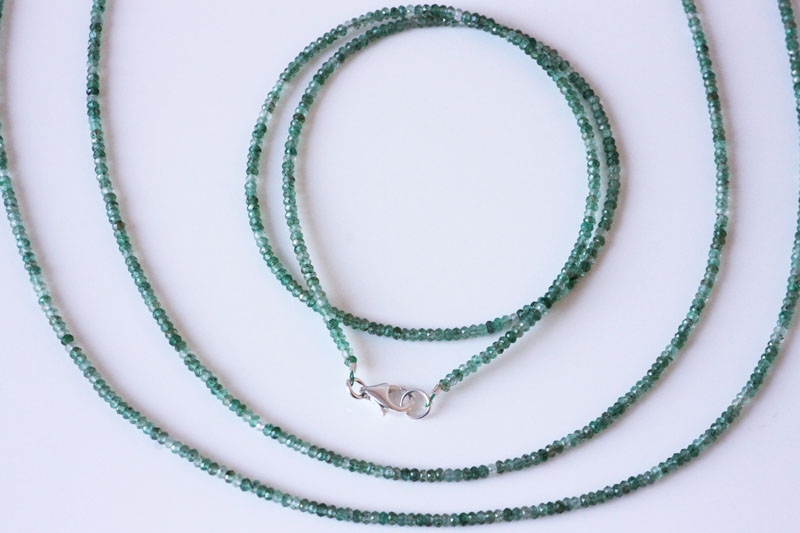 Grüner Amethyst Kugelkette fac. ca.2mm/45cm