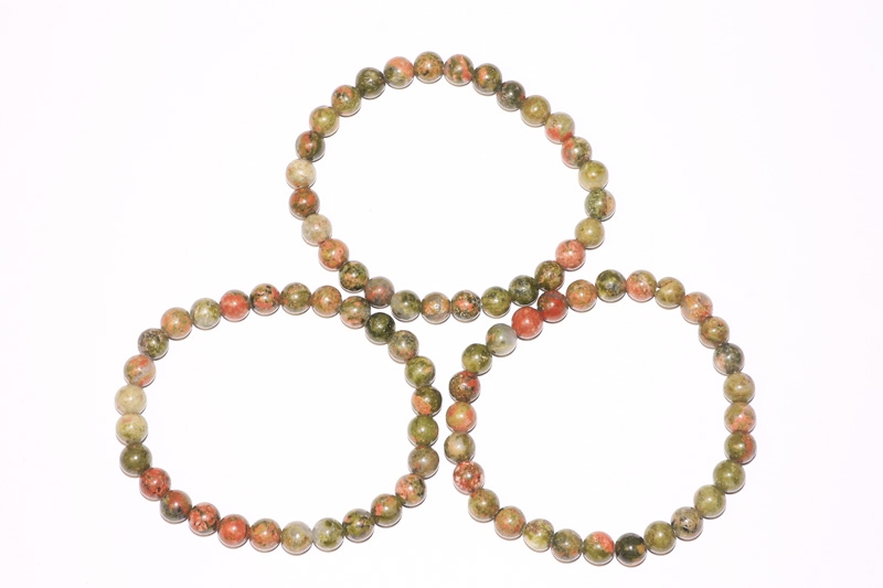 Unakite Ball Bracelet 6 mm