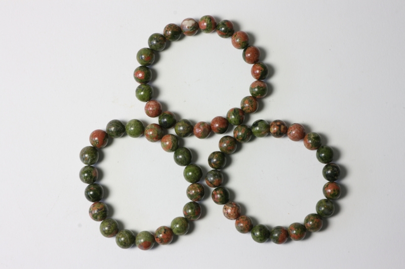 Unakite Ball Bracelet 10 mm