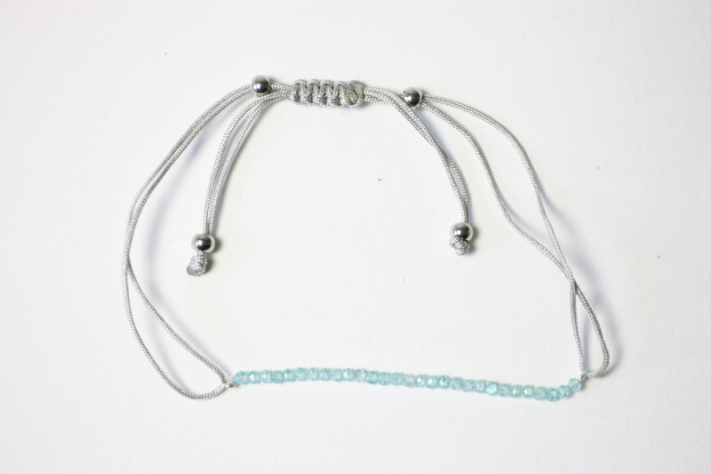 Apatite blue pullstring bracelet fac. approx. 2mm/6+21cm