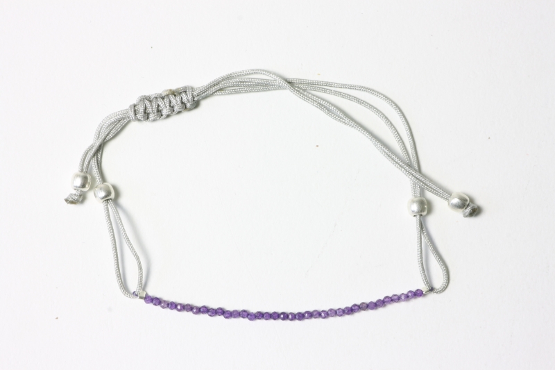 Amethyst pullstring bracelet fac. approx. 2mm/6+21cm