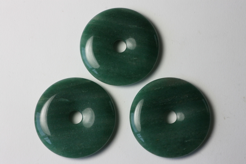 Set of 3 aventurine 50mm donuts