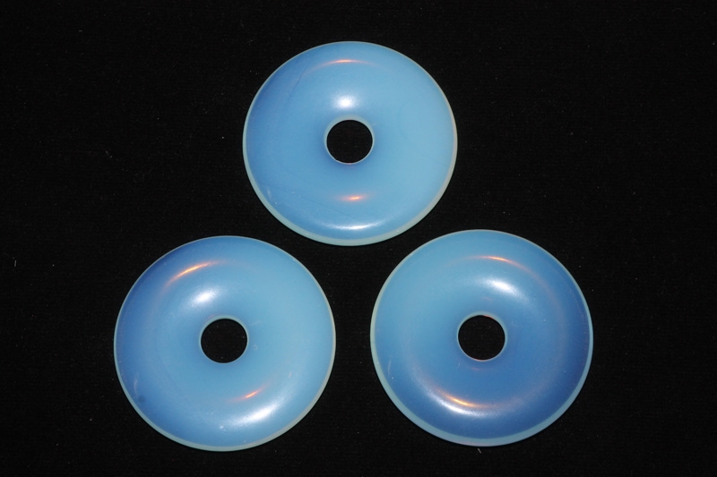 Set of 3 opal glass synth. 50mm donuts