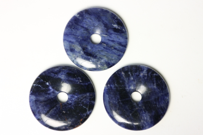 Set of 3 sodalite 50mm donuts