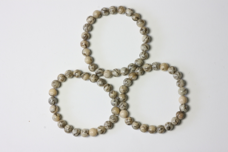 Feldspar ball bracelet 8mm