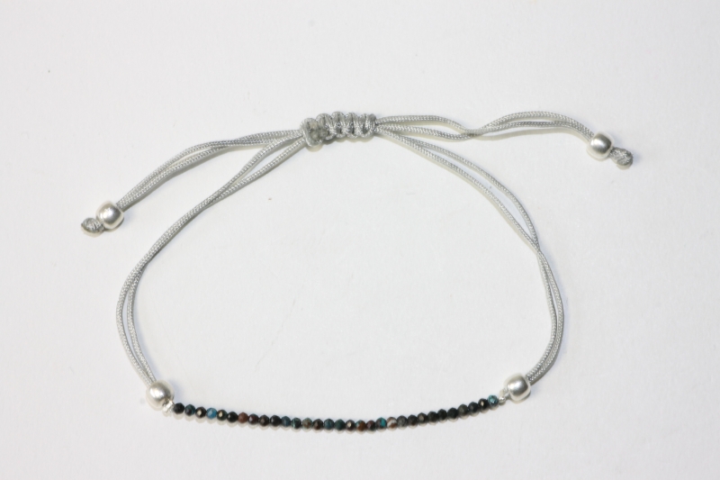 Chrysocoll pullstring bracelet fac. approx. 2mm/6+21cm