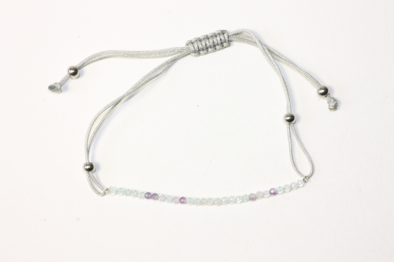 Fluorite pullstring bracelet fac. approx. 2mm/6+21mm