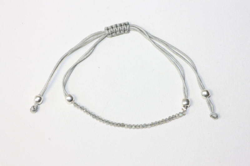 Labradorite pullstring bracelet fac. approx. 2mm/6+21cm