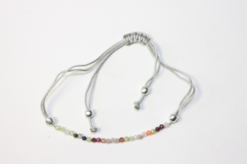 Multi-mix pullstring bracelet fac. approx. 2mm/6+21cm