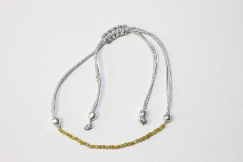 Opal yellow pullstring bracelet fac. approx. 2mm/6+21cm