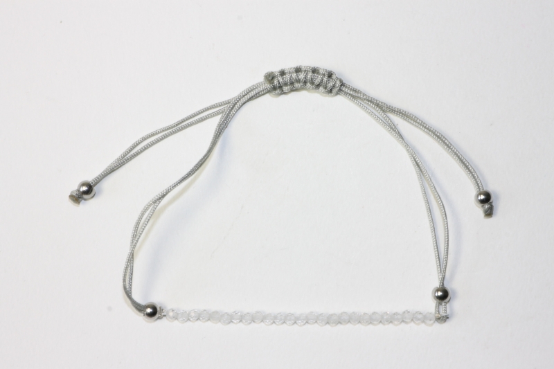 Topaz white pull string bracelet fac. approx. 2mm/6+21cm