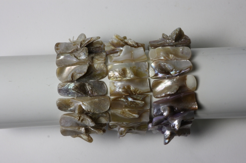 Mother of pearl bracelet flat Light approx. 30x12mm