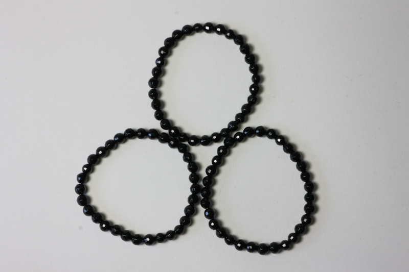 Black Tourmaline bead Bracelet 6mm fac.