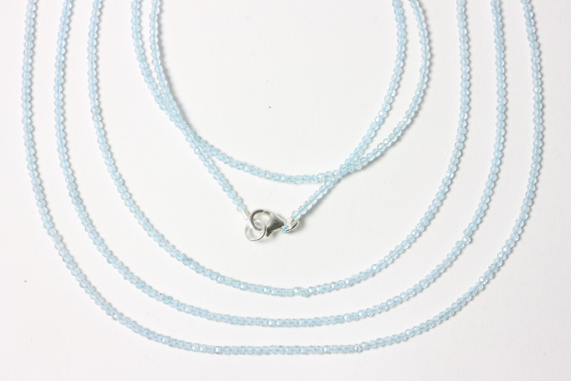 Blue topaz ball chain fac. approx. 2mm/45cm