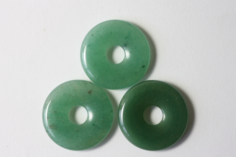 Set of 3 aventurine 30mm donuts