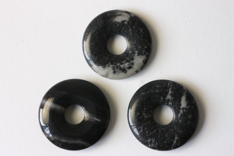 Set of 3 Picasso jasper 30mm donuts