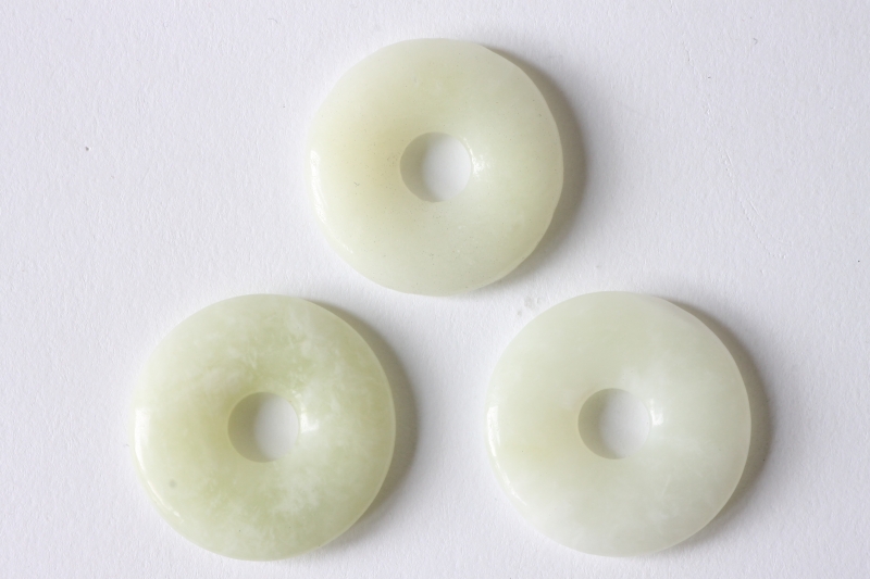 3erSet China-Jade (Serpentin) 30mm Donuts