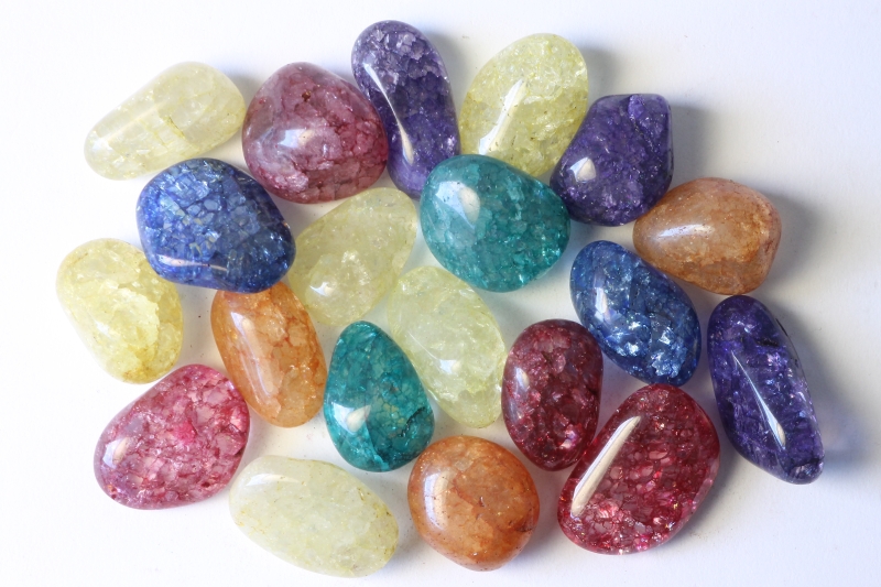 1kg Magic-Stones / rock crystal tumbled stones colored