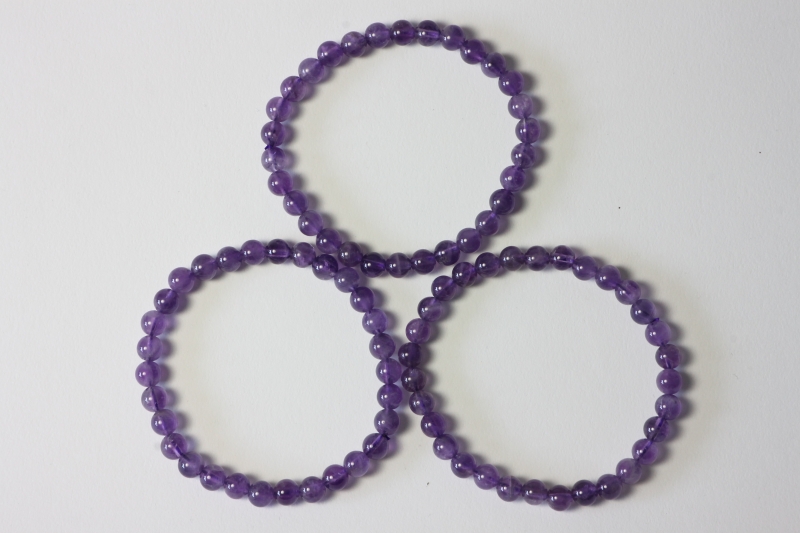 Amethyst Ball Bracelet 6 mm