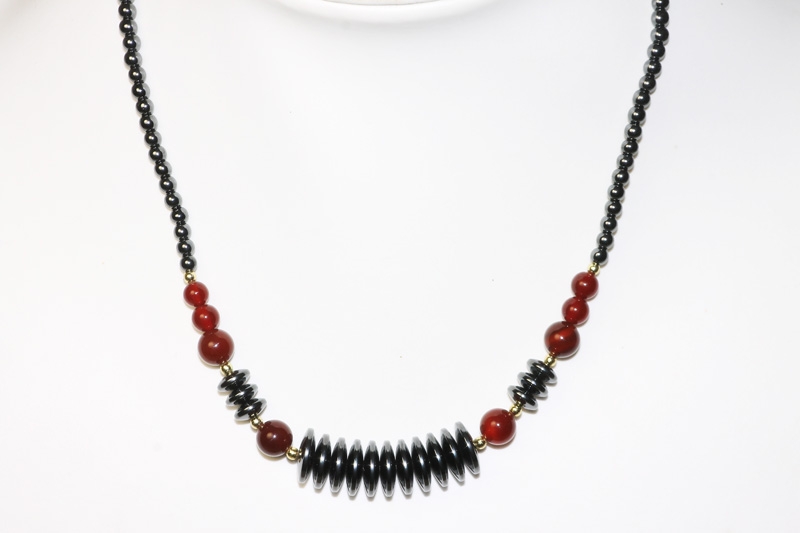 Hematin disc chain carnelian