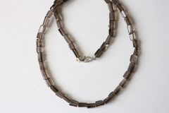 Smoky quartz necklace Cube approx. 8x4mm/45cm