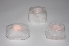 Tealight holder rock crystal raw A, Brazil approx.1kg/pc.