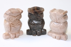 Owl on branch approx. 40x28mm made of solid Burma wood