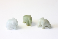 Set of 3 elephant approx. 27x20mm jade/jadeite (Burma)