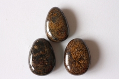 Set of 5 bronzite tumbled stones drilled