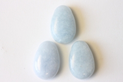 Set of 5 drilled calcite blue tumbled stones