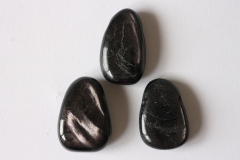 Set of 5 Hypersthene tumbled stones drilled