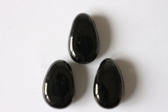 Set of 5 Jet (Gagat) tumbled stone drilled