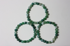 Striped Agate green Ball Bracelet 8 mm