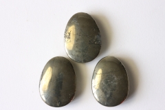 Set of 5 pyrite tumbled stones drilled