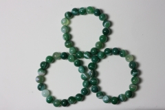 Striped Agate green Ball Bracelet 10 mm