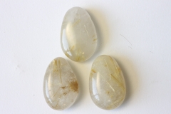 Set of 5 rutilated quartz tumbled stone drilled A