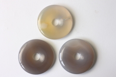 Set of 3 natural agate 40mm donuts