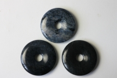 Set of 3 dumortierite 40mm donuts