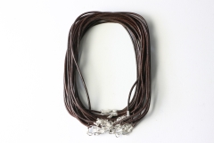 10pc. Leather strap / carabiner brown