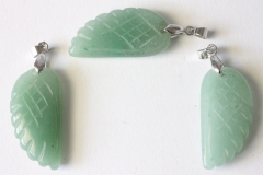 3pcs. Aventurine pendant wings