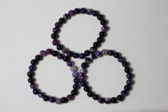 Striped Agate purple Ball Bracelet 8 mm