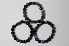 Striped Agate purple Ball Bracelet 10 mm